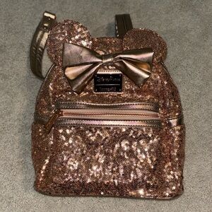 Disney Parks Rose Gold Loungefly Backpack